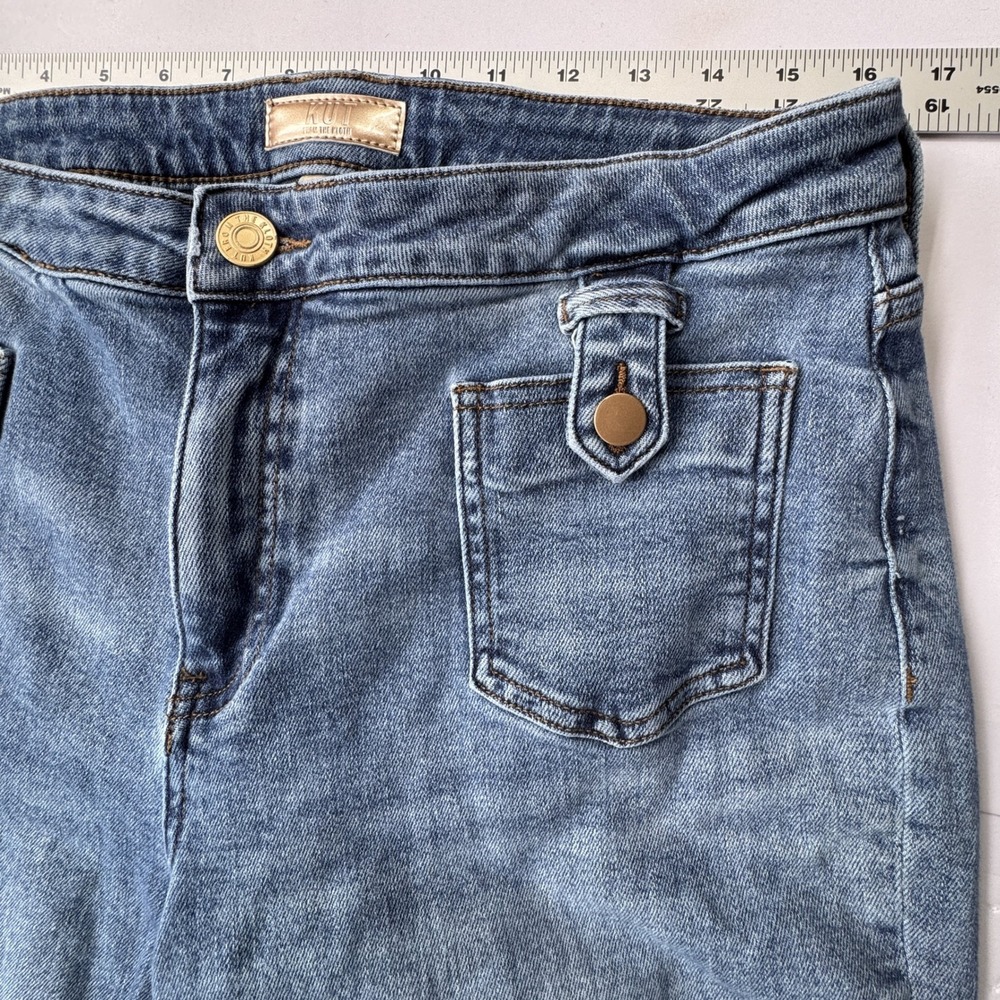 Kut from the Kloth Charlotte High Rise Wide Leg Jeans Womens 14 Medium Wash Boho - Picture 6 of 11